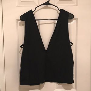 Black deep v top